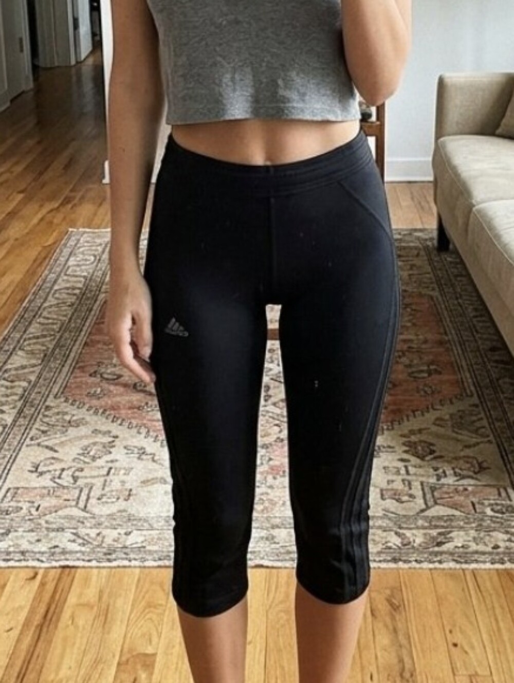 Vintage Y2k Women’s Black Cropped  Capri Pants ▪︎ Medium 🖤